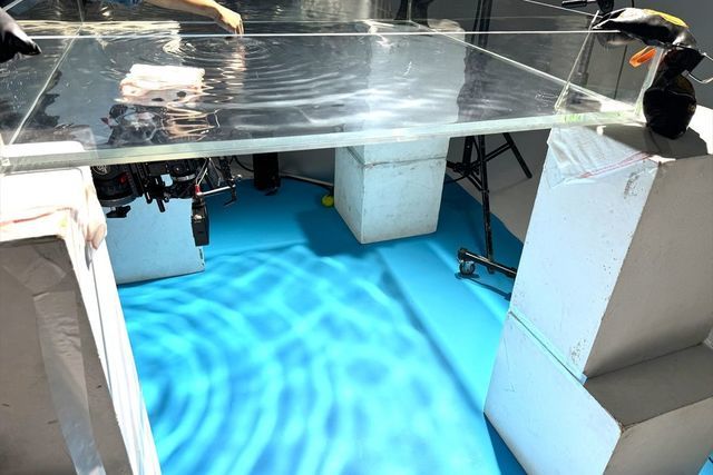 水のキラキラ撮影　スタジオ