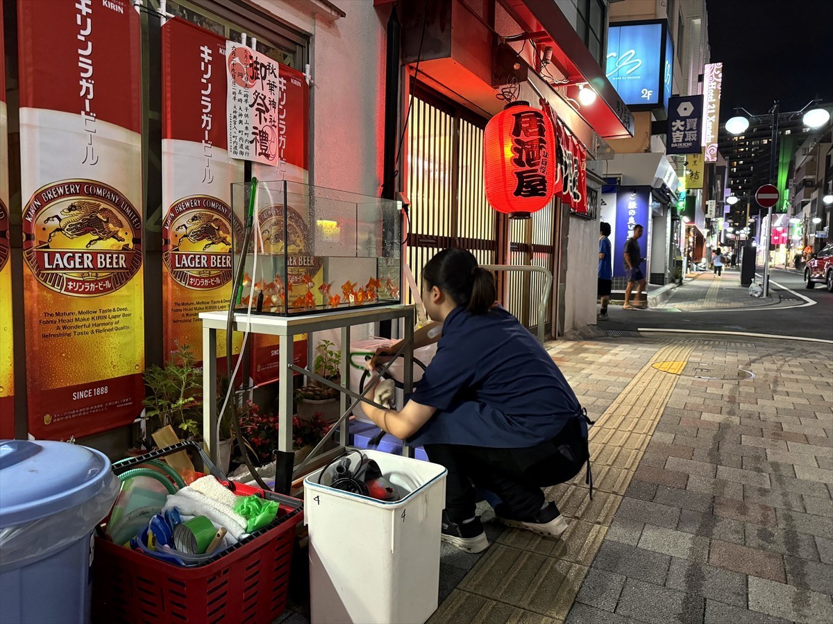水槽　撮影現場